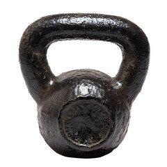 Vintage kettlebell isolated on transparent background for fitness and exercise concepts
