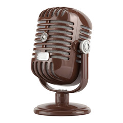 Vintage microphone isolated on transparent background classic design