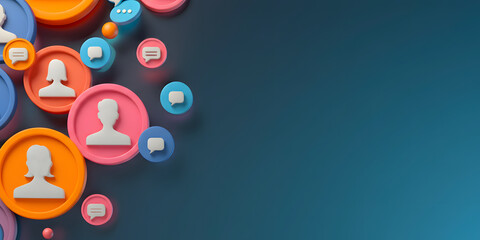 Customer experience data with colorful communication icons