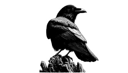 crow on a white background