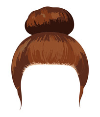 Sleek and Minimalist Dark Chocolate Brown Hair Pulled Back into a Tight Low Bun Updo 