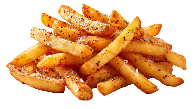 French fries with red chili powder on them | Transparent png