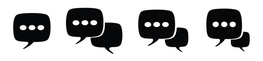 Chat icons and talk icons set. Speech bubbles icons collection in solid style. 
