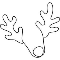 reindeer one line icon for decoration, website, web, mobile app, printing, banner, logo, poster design, etc.