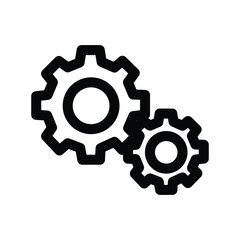 Obraz premium Gear line icon, settings and process symbol, simple outline style on white background