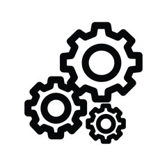 Gear line icon, settings and process symbol, simple outline style on white background