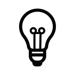 Light bulb line icon, idea and innovation symbol, simple outline style on white background