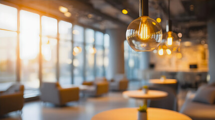 Blurred background of light modern office interior