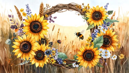 Floral sunflower wreath (1)