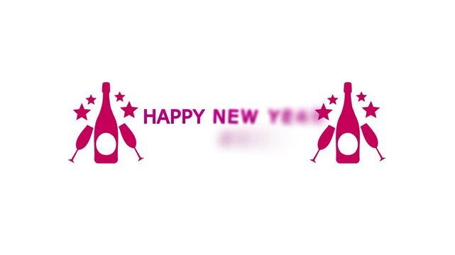 Happy New Year name 2056 and 2057 Stylish text animation From the blur effect with white background.Happy New Year text font.