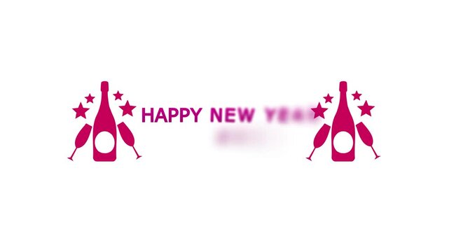 Happy New Year name 2062 and 2063 Stylish text animation From the blur effect with white background.Happy New Year text font.