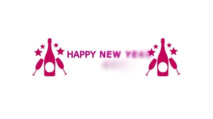 Happy New Year name 2083 and 2084 Stylish text animation From the blur effect with white background.Happy New Year text font.