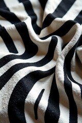 Striped Textile Fabric Draped in Soft Waves, Showing Texture and Abstract Design