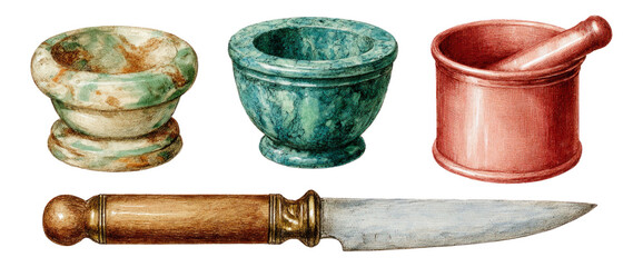 Mortar and Pestle Collection in Various Colors and Styles