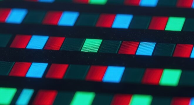 Dynamic Display: Abstract Matrix of Vibrant Color Blocks for Visual Art