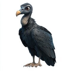 Fototapeta premium Detailed Digital Rendering of a Black Vulture