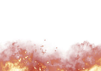 Realistic fire flames burning on transparent background 