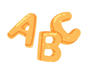 Yellow Shaped Pasta as Wheat Food for Cooking Vector Illustration