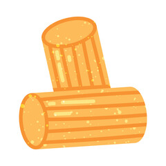 Yellow Shaped Pasta as Wheat Food for Cooking Vector Illustration