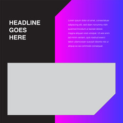 tech sharp cut diamond shape social media design template editable eps