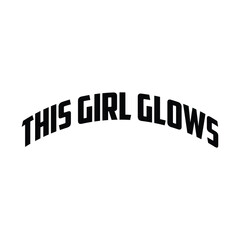 This girl glows t shirt, retro wavy groovy vintage repeat text typography art with peach background, groovy t shirt design, groovy art. Retro vintage inspirational quote and flowers.