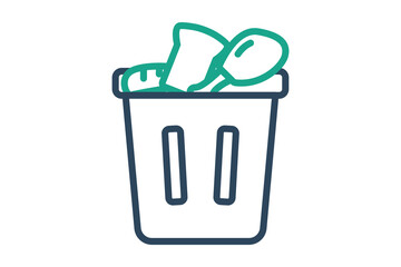 Food waste icon. line icon style. icon related to zero waste. waste elements vector illustration