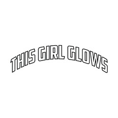 This girl glows t shirt, retro wavy groovy vintage repeat text typography art with peach background, groovy t shirt design, groovy art. Retro vintage inspirational quote and flowers.