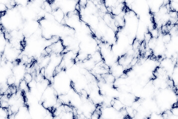 White marble texture with deep blue veins abstract background pattern image