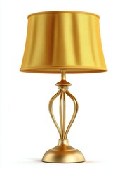 Fototapeta premium Elegant Gold Table Lamp with Pleated Lampshade