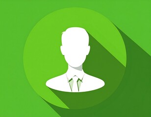 Illustration of a business profile icon with green background and long shadow