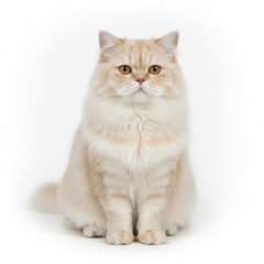 Obraz premium Elegant Persian Cat Sitting Gracefully in a Studio