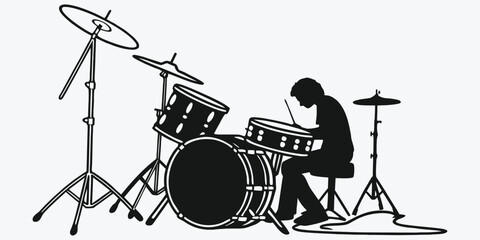 Abstract geometric shapes and lines silhouette design