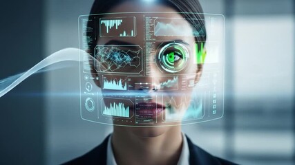 Futuristic vision system interface technology combined with biometric data analysis - Powered by Adobe