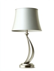 Obraz premium Elegant Silver Table Lamp with Off White Shade