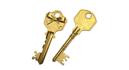 Luxury Golden Key Collection isolated on transparent background (2)