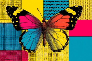 pop art style butterfly background