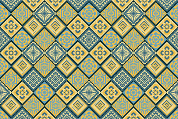Seamless pattern with geometric shapes. This art can be used as a pattern for clothing, bedsheet, blanket, curtain, wallpaper, wrapping and much more.