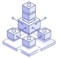 Geometric Shapes Connected by Lines Representing Network Structure and Data Flow in Modern Technology Design