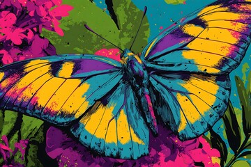 pop art style butterfly background