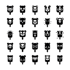 Cute Bear Popsicle Icons – Adorable Animal Face Ice Cream Vector Set