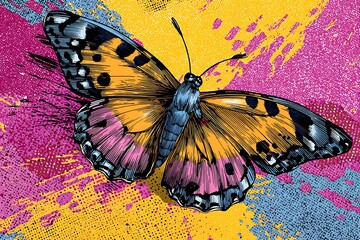 pop art style butterfly background