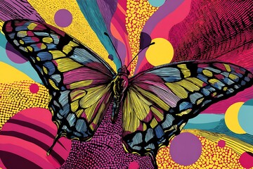 pop art style butterfly background