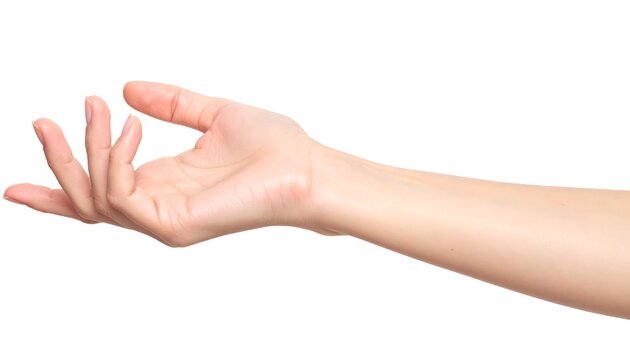 Light-skinned hand outstretched, palm facing slightly upward