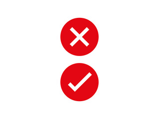Obraz premium tick cross button icon