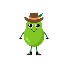 cartoon chayote fruit mascot character in funny an
