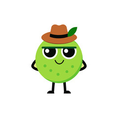 cartoon cherimoya fruit mascot character in funny 