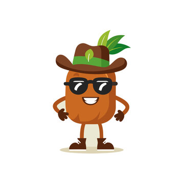 cartoon cramp bark herb mascot character in funny 