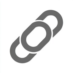Gray Interlocking Chain Links Icon on White Background