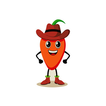 cartoon datil pepper vegetable mascot character in