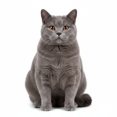 Obraz premium British Shorthair cat in a studio setting looking at the camera